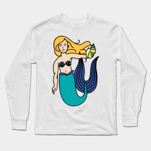 Mermaid Illustration Long Sleeve T-Shirt